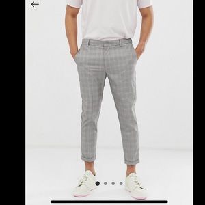 New Look smart pants in light grey check